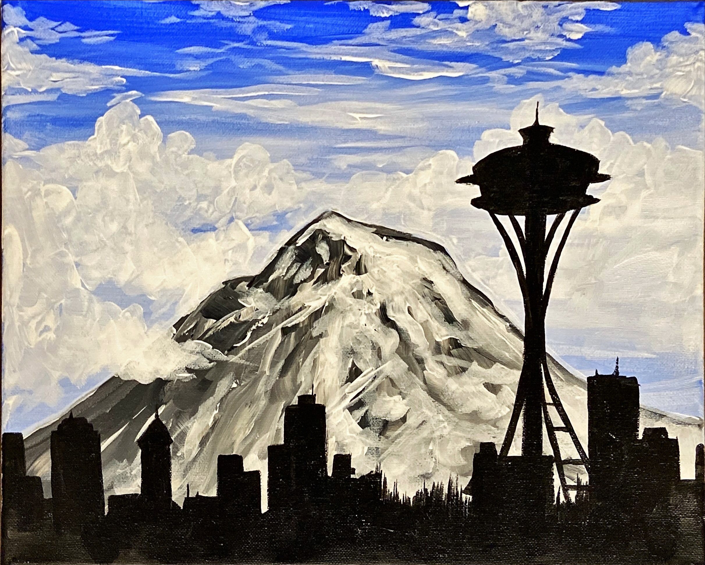 Seattle Skyline Rainier 