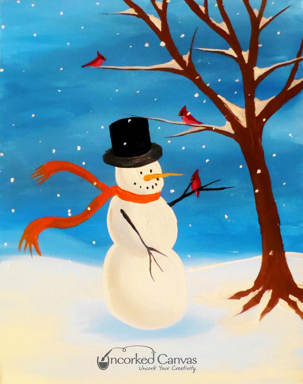 Snowman - Uncorked Canvas