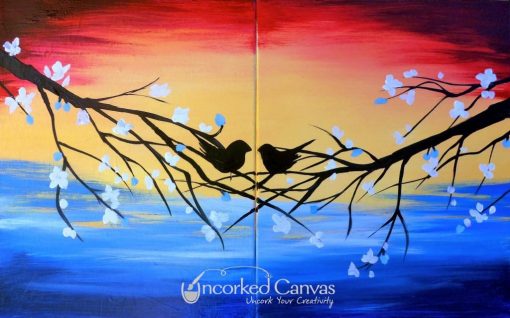 Date Night Lovebirds couples painting kit