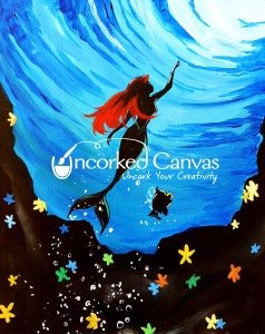 PRINCESS PAINT: Little Mermaid - Uncorked Canvas