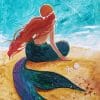paint and sip seattle events - Mermaid Life canvas and wine art