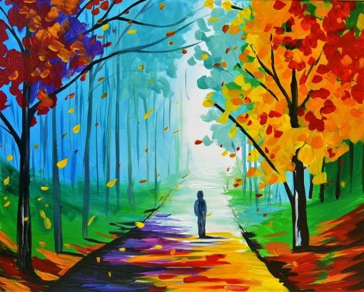 Autumn Pathway, a fun beginners painting.