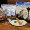 Art at Home Paint and Sip Kit Sample with Seattle Space Needle and Tacoma Bridge