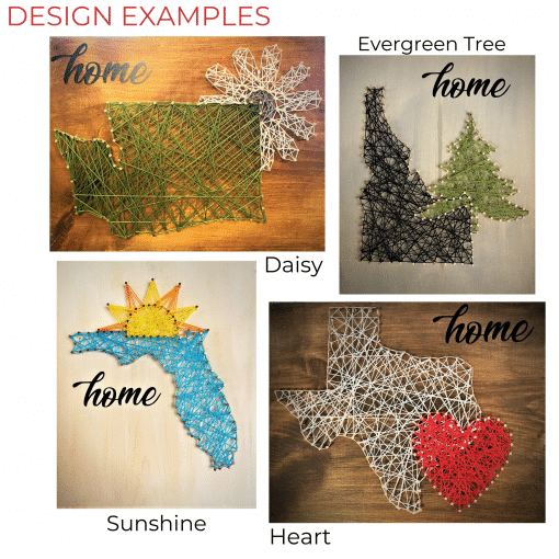 Choose a string-art design for your state.
